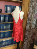 Romantic Semi Sheer Red Rose Chemise