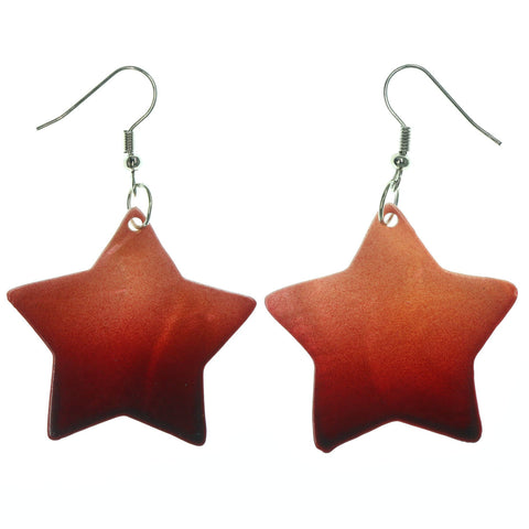 Shell Star Ombre Dangle-Earrings Red & Black Colored #LQE1224