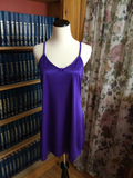 Silky Royal Purple Chemise with Bows Down the Back