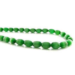 6X8mm Fiberoptic Cats Eye Oval/Rice Brt Green 68CE02