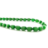 6X8mm Fiberoptic Cats Eye Oval/Rice Brt Green 68CE02