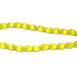 6X8mm Fiberoptic Cats Eye Oval/Rice Lt Yellow 68CE13