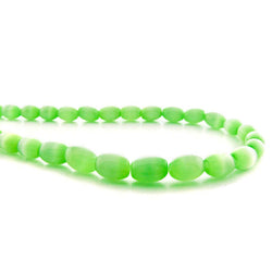 6X8mm Fiberoptic Cats Eye Oval/Rice Lt Green 68CE17