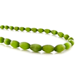 6X8mm Fiberoptic Cats Eye Oval/Rice Olive 68CE22