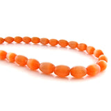 6X8mm Fiberoptic Cats Eye Oval/Rice Orange 68CE24