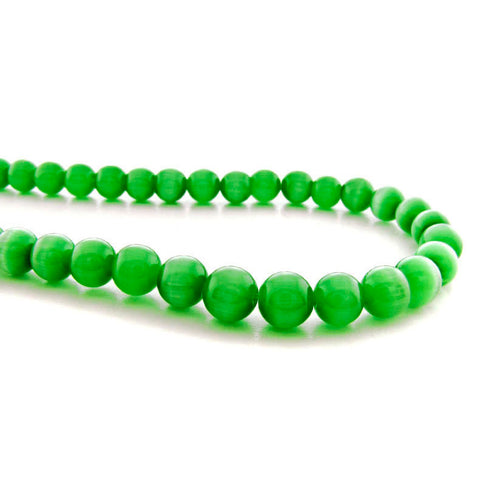 6mm Fiberoptic Cats Eye Round Brt Green 6CE02