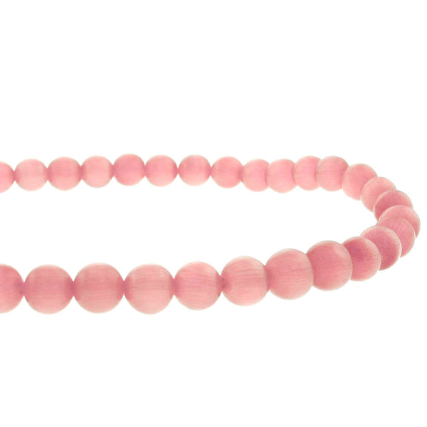 6mm Fiberoptic Cats Eye Round Rose 6CE08