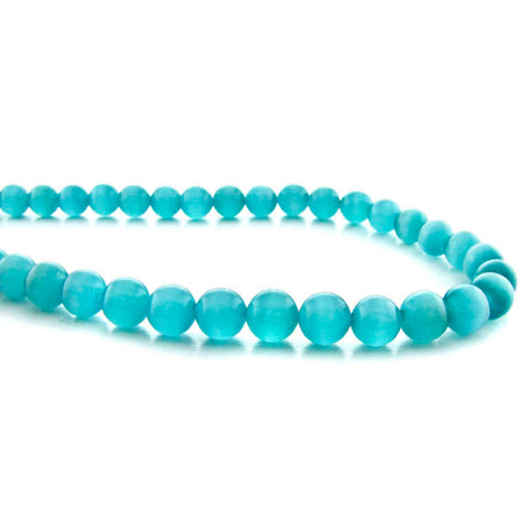6mm Fiberoptic Cats Eye Round Aqua 6CE09