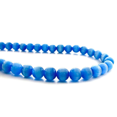 6mm Fiberoptic Cats Eye Round Vivid Blue 6CE11
