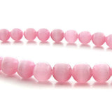 6mm Fiberoptic Cats Eye Round Pink 6CE12