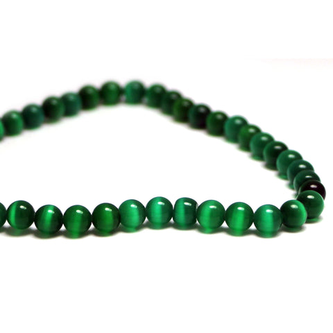 6mm Fiberoptic Cats Eye Round Dk Green 6CE14