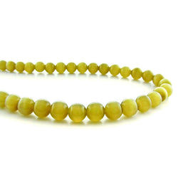 6mm Fiberoptic Cats Eye Round Honey Mustard 6CE19