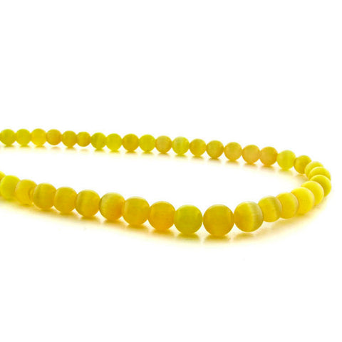 6mm Fiberoptic Cats Eye Round Dark Yellow 6CE21