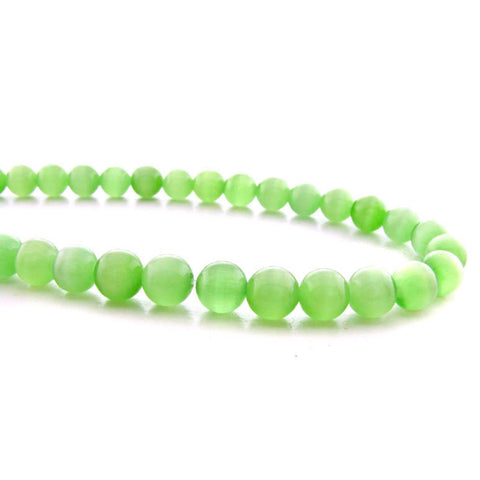 6mm Fiberoptic Cats Eye Round Mint Green 6CE25