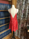 Romantic Semi Sheer Red Rose Chemise