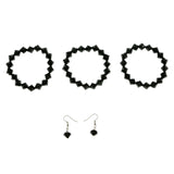 Mi Amore Bracelet-Earring-Set Black