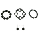 Mi Amore Peace Sign Bracelet-Earring-Set Black