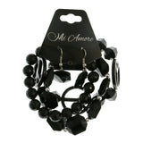 Mi Amore Peace Sign Bracelet-Earring-Set Black