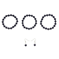 Mi Amore Bracelet-Earring-Set Purple