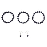 Mi Amore Bracelet-Earring-Set Purple