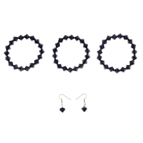 Mi Amore Bracelet-Earring-Set Purple