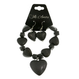 Mi Amore Hearts Bracelet-Earring-Set Gray