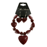 Mi Amore Hearts Bracelet-Earring-Set Red