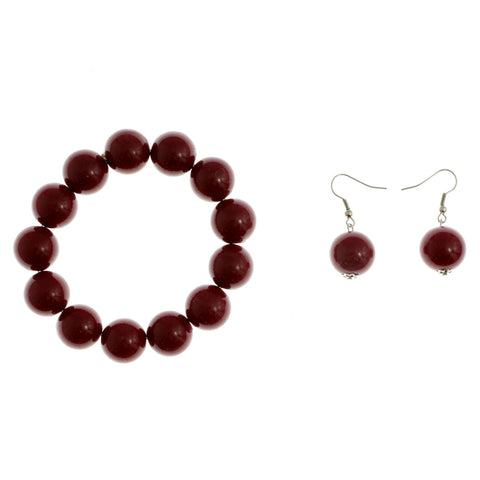 Mi Amore Bracelet-Earring-Set Red