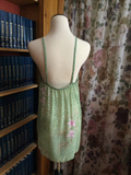 Snake Print Floral Green Baby Doll Nighty with Thong