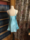 Silky Black and Blue Polka Dot Chemise