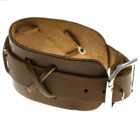 Brown Synthetic-Fiber Mens-Bracelet #3227