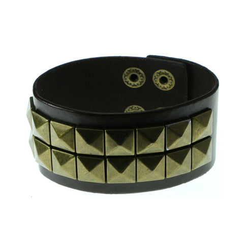 Brown & Gold-Tone Colored Synthetic-Fiber Mens-Bracelet #3231