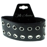 Black & Silver-Tone Colored Synthetic-Fiber Mens-Bracelet #3236
