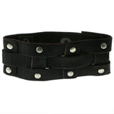 Brown & Silver-Tone Colored Synthetic-Fiber Mens-Bracelet #3235