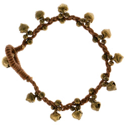 Acorn Cord-Bracelet Brown & Gold-Tone Colored #4171