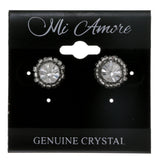 Silver-Tone Circle Shaped Stud Earrings AEE2