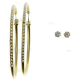Gold-Tone Hoop And Stud Earrings Set AEME1