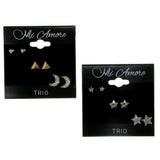 Rose Gold-Tone And Silver-Tone Multiple Stud Earrings Set AEME2
