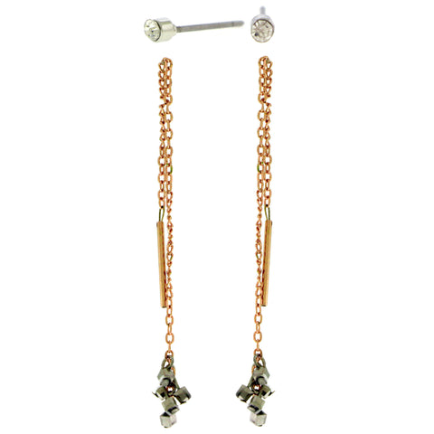 Gold-Tone Dangle And Stud Earrings Set AEME3