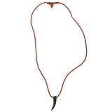 Tusk Pendant-Necklace Red & Black Colored #4165