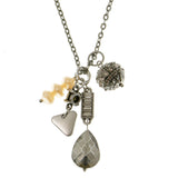 Adjustable Length Statement-Necklace With Crystal Accents Colorful & Silver-Tone Colored #4161