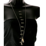 Adjustable Length Statement-Necklace With Crystal Accents Colorful & Silver-Tone Colored #4161