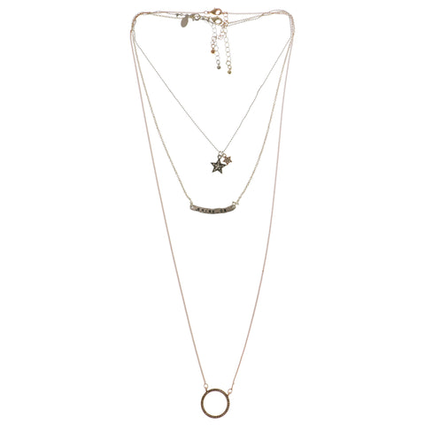 Stars Shine On Adjustable Length Multiple-Necklace-Set With Crystal Accents Colorful #4163