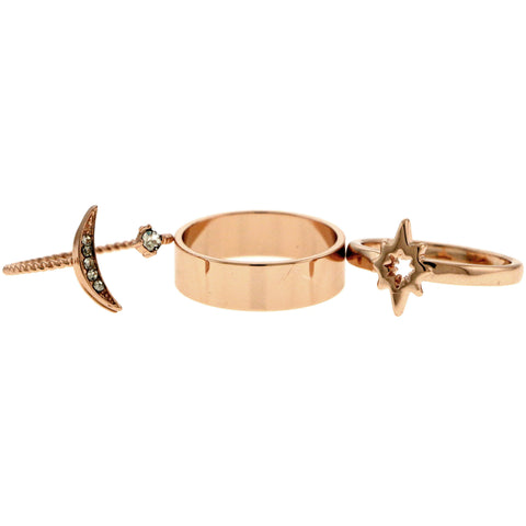 Rose Gold-Tone 3 Piece Ring Set AER1