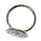Silver-Tone Circle Shaped Ring with Rhinestone Accents AER2