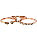 Rose Gold-Tone 3 Piece Ring Set AER4