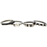 Silver-Tone 4 Piece Ring Set AER5