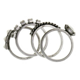 Silver-Tone 4 Piece Ring Set AER5