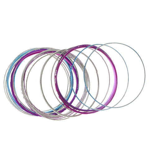 Glittery Multiple-Bangle-Bracelets Colorful #3673