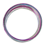 Glittery Multiple-Bangle-Bracelets Colorful #3673